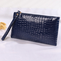 Günstige Unisex Crocodile Purse Wallet Organizer PU Leder Münz beutel Umschlag Clutch Poche tte Tasche mit Armband für Männer