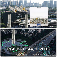75 Ohm Coax RG6 compresión F BNC macho enchufe CCTV accesorios carcasa de nailon para RG58 RG59 RG6 RF Cable Coaxial BNC conector macho