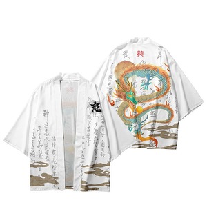 Kimono Haori japonais imprimé Oni pour homme, cardigan à manches courtes, veste streetwear ouverte sur le devant, costume d'Halloween - Product Image 5