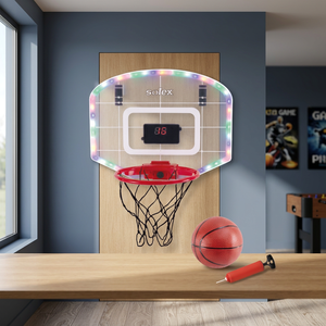 Multi-Color Home Leisure Portable PP Basketball Hoop with <b>LED</b> Lighting Easy Assembly Hanging Scoring Backboard Air Pump - Product Image 3