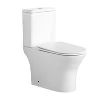 WC moderne deux pièces avec chasse d'eau à effet tornade et couvercle de siège à fermeture douce UF blanc, économie d'eau pour salle de bain