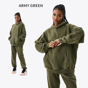 Ensemble sweat à capuche <span class=keywords><strong>et</strong></span> pantalon de jogging unisexe pull à capuche surdimensionné délavé à l'acide ensemble pantalon de survêtement avec logo personnalisé ensemble survêtement - Product Image 2