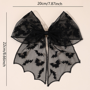 CN Grande Boutique Pince à cheveux en maille faite à la main Pince à cheveux chauve-souris brodée en tulle Accessoires pour cheveux de fête d'<span class=keywords><strong>Halloween</strong></span> pour filles - Product Image 3