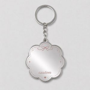 Porte-clés miroir cosmétique personnalisé en gros, motif de surface personnalisé, porte-clés portable pour maquillage féminin - Product Image 2