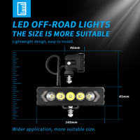 Projecteur de travail LED 18W 6 pouces 1518LM 134m longue portée blanc jaune spot DRL 9V-36V 6500K aluminium PC étanche IP68 IP69K RoHS