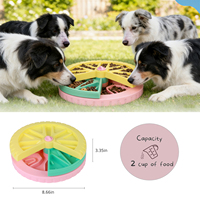 Bol à nourriture pour chien et chat rotatif en plastique durable à trois couches Jouet distributeur de nourriture lent avec plaque à lécher automatique pour animaux de compagnie Mangeant lentement