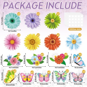 Decoraciones Personalizadas para Tableros de Anuncios de Primavera, Recortes de Mariposas y Flores, Decoración de Pared de Primavera/Verano, Artículos Florales para Fiestas - Product Image 2