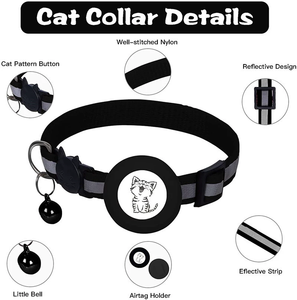 Prix bon marché 2025 <span class=keywords><strong>chat</strong></span> de compagnie réfléchissant avec collier en nylon Bell Tracker pour colliers en silicone Airtag - Product Image 4
