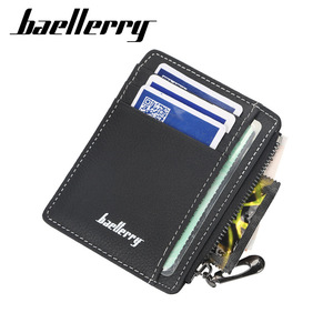 Baellerry Men's PU Leather Card <b>Holder</b> 4 Inch Zipper <b>Wallet</b> Slim Credit Card Case Multi Slot Driver License <b>Holder</b> - Product Image 3
