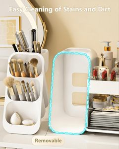 Bathroom Vanity Countertop Makeup Organizer Cosmetic <b>Storage</b> <b>Box</b> with 4 <b>Drawer</b> for Dresser Rotating Clear Skin Care Display Rack - Product Image 2