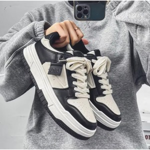 Zapatillas de Caminar con Cordones para Hombre y Mujer, Diseño Casual para Exteriores, Color Negro y Blanco, Transpirables, con Plataforma, para Otoño y Verano 2025 - Product Image 2