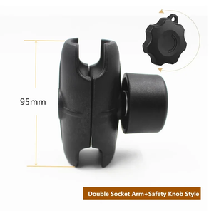 Plastic Composite 95mm Safety Knob Double Socket Arm for Agriculture Display Mount VIN-C-9B - Product Image 2