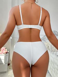 Sexy Kanten Vorm Cup Bh Set Beugel Soikd Damesondergoed Sexy Lingerie Bh En Slipje - Product Image 3