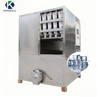 Machine à glaçons industrielle à commande PLC, 220V, haute productivité, refroidissement automatique de l'eau, certifiée CE