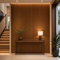 Panneau mural acoustique en bois de noyer WYRAX, lattes en bois, feutre noir, 2400x600x22mm, panneau absorbant le son, décoration murale pour salle de réunion