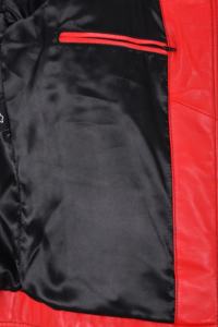 Chaqueta de Hombre Personalizada 100% Cuero Genuino Negro y Rojo, Acabado Suave, Cierre YKK, Marca Privada OEM/ODM, Estilo Casual Elegante - Product Image 5