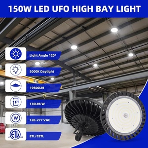 <span class=keywords><strong>Kili</strong></span> pour éclairage industriel UFO en aluminium 150W 19500LM 5000K 130LM/W IP65 étanche ETL Garantie 5 ans Luminaire d'entrepôt - Product Image 2