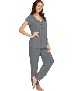 Set di abbigliamento da salotto in bambù personalizzato all'ingrosso abbigliamento da <span class=keywords><strong>donna</strong></span> modale in viscosa Set da notte da <span class=keywords><strong>donna</strong></span> di lusso - Product Image 4
