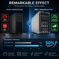 Servidor Dell T430 Nuevo, Tipo Torre, para Montaje en Rack, con Procesador Intel Xeon E, para Base de Datos de Oficina