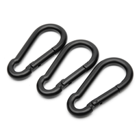 Mousqueton à ressort noir de 4 cm pour porte-clés, crochet de connexion pour l'escalade
