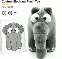 Peluche Éléphant Gris Fabriquée en Chine, Jouet en Peluche Éléphant, Poupée Bébé, Grandes Oreilles, Jouets Doux