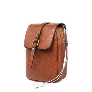 Custom Logo Retro Mini Phone Crossbody Bags Soft Leather Vertical Shoulder Bags Women <b>Small</b> Casual Mobile Phone <b>Purses</b> - Product Image 2