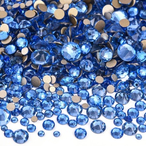 Strass en verre Oleeya en gros, tailles mixtes, 8+8 facettes, strass à dos plat et strass dorés à dos plat pour ongles DIY - Product Image 2