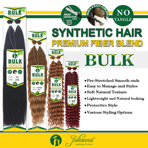 Julianna Grossiste Nouveautés Fibres de Cheveux Synthétiques Frisés Sans Tissage Vrac Super Ondulé pour Tresses BoHo - Product Image 3
