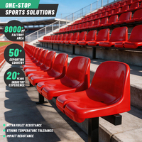 Chaises de stade sportives en plastique PP et acier laminé à froid pour gymnases et stades, vente en gros, meilleures ventes