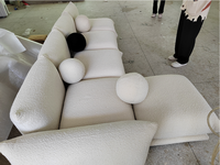 Ensemble de canapés modulaires contemporains en tissu Marenco, design nordique unique pour salon moderne, extensible pour appartements