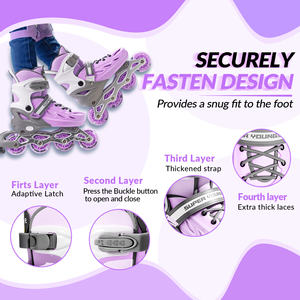 Professionnel 4 roues patins à roulettes en gros patins à roues alignées Slalom <span class=keywords><strong>taille</strong></span> réglable chaussures de patinage à roulettes pour adultes enfants - Product Image 3