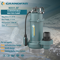 Pompa Air Bersih Submersible Grandfar 220V 1.5KW 2HP 3'' Besi Cor OEM Pompa Air Bertekanan Tinggi Motor Tembaga