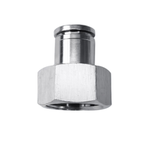 Connecteur pneumatique PCF en acier inoxydable, raccord rapide à enfoncer 4 6 mm 1/8 1/4 3/8 1/2 BSPP filetage femelle, connecteur pneumatique rapide