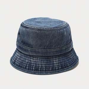 Vintage Washed Denim Bucket Hat Trendy Simple <b>Small</b>-Brimmed Foldable Fisherman Hat - Product Image 6