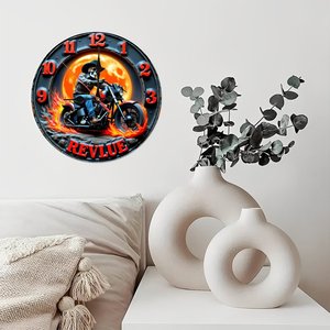 Round Wooden Wall <b>Clock</b> 25x25Cm Country Style Silent Farmhouse Living Room Decor - Product Image 2