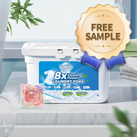 Gratis sampel grosir tanpa fosfor warna tahan lama melindungi Pods cucian sekali pakai 5 in 1 Kapsul cuci larut dalam air