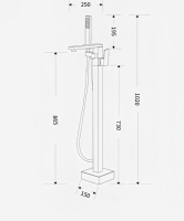 Robinet de baignoire autoportant en laiton chromé, écologique, installation facile, mitigeur de douche à montage au sol, garantie 5 ans