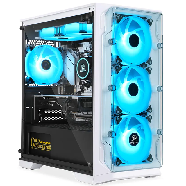 ATX case Gaming Computer Cases Towers Mid Desktop Computer Gaming with Tempered Glass Side Door