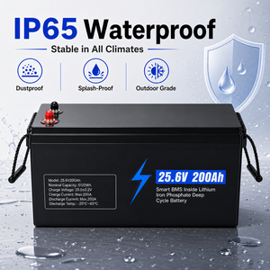 Batterie LiFePO4 5,12 kWh 25,6 V 200 Ah à décharge profonde pour système solaire domestique hors réseau et camping-car - Product Image 3