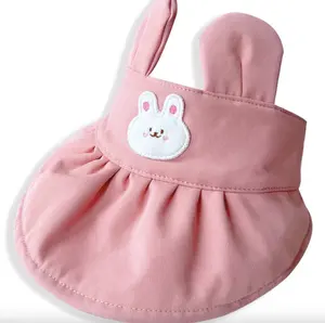 Bebê personalizado e criança menina impressão completa sol protetor reversível balde crianças sol bebê chapéu rosa marrom bonito animal coelho
