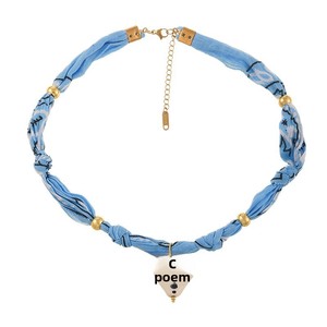 Collier en tissu imprimé perlé de la série Cœur en cuivre Asu, best-seller – Collier polyvalent pour femme, idéal au quotidien et pour le sport - Product Image 5