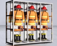 Costume de pompier en acier inoxydable Garde-robe de pompier Cintre rotatif à 360 degrés pour plusieurs personnes