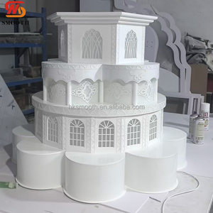 SMOOTH Luxury 5ft Church Light Up Cake Display Stand Banquet Dessert <b>Prop</b> <b>Wedding</b> Luminous Castle Cake Tower - Product Image 4