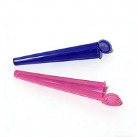Tube conique en plastique à ouverture pop-top résistant aux enfants de 109 mm, disponible en rose, noir, jaune, rouge et multicolore