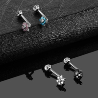 Lingchee 14G Titane Vertical Capuche Piercings Fleur Sexy Vagin Génital Piercing VCH Piercings Bijoux
