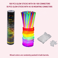 Bâtons lumineux jetables en gros, 100 bracelets de fête, bâtons lumineux chimiques pour concerts et événements, logo personnalisé disponible