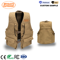 Gilet de chasse léger en polyester personnalisé Mydays Outdoor avec logo, pour la chasse aux oiseaux et gibiers, avec sac de transport et poches pour cartouches