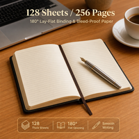 Agenda de poche portable A6 en cuir PU, agenda quotidien 2026, reliure cousue, papier épais, bloc-notes mémo