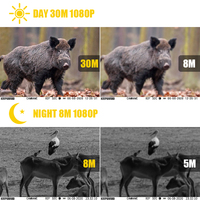 Mini caméra thermique 1080P 30MP à double objectif CMOS résistante aux intempéries, caméra de suivi pour la chasse en plein air, vision nocturne, étanche IP67