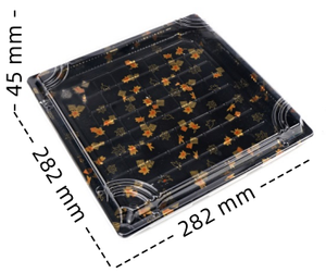 Boîte à <span class=keywords><strong>sushi</strong></span> et sandwich carrée durable en PET de qualité alimentaire, jetable, avec couvercle, de haute qualité, en forme de feuille d'or, pour emporter - Product Image 5